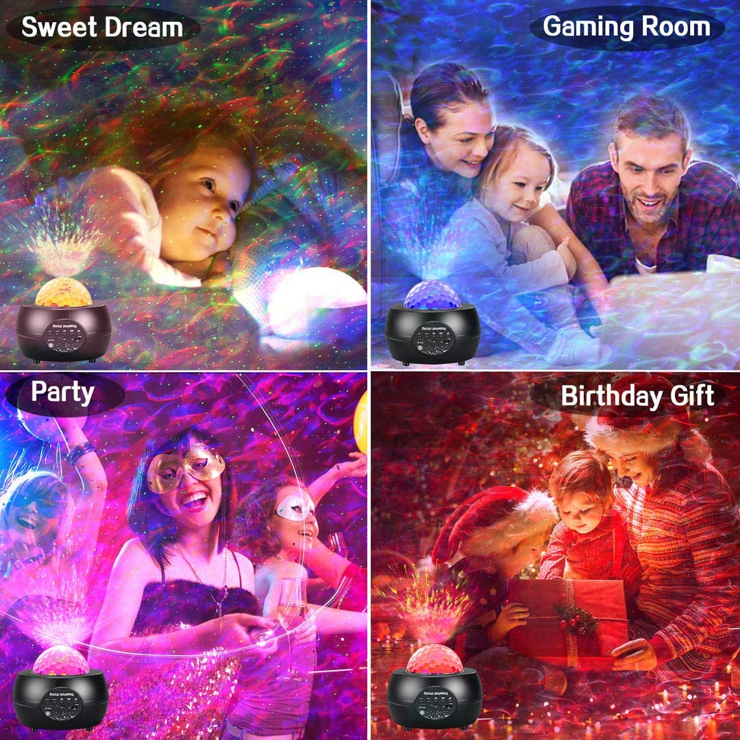LED Water Ripple and Laser Projector with Bluetooth Wireless Speaker